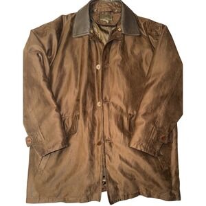 RAINFOREST Men Brown Faux Suede‎ Leather Collar Jacket Coat Size XXLT